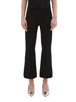 Compact Crepe Crop Flare Pants