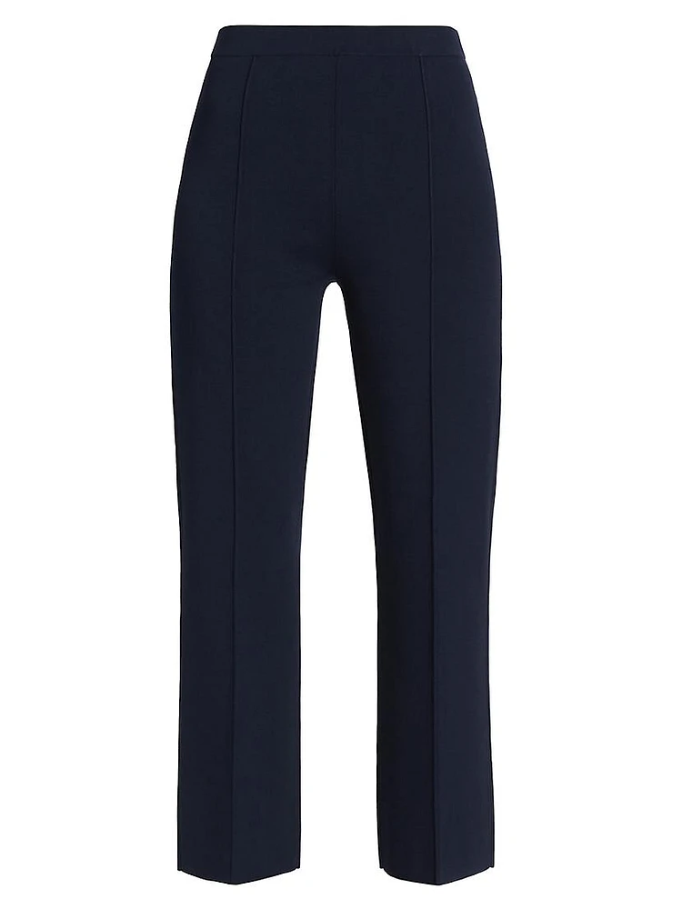 Compact Crepe Crop Flare Pants