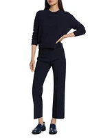 Compact Crepe Crop Flare Pants