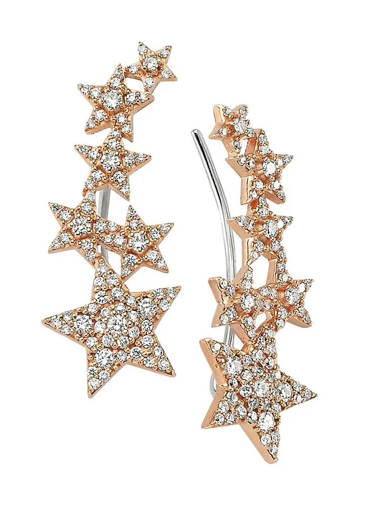 Star Light Sirius 14K Rose Gold & 0.81 TCW Diamond Ear Cuffs