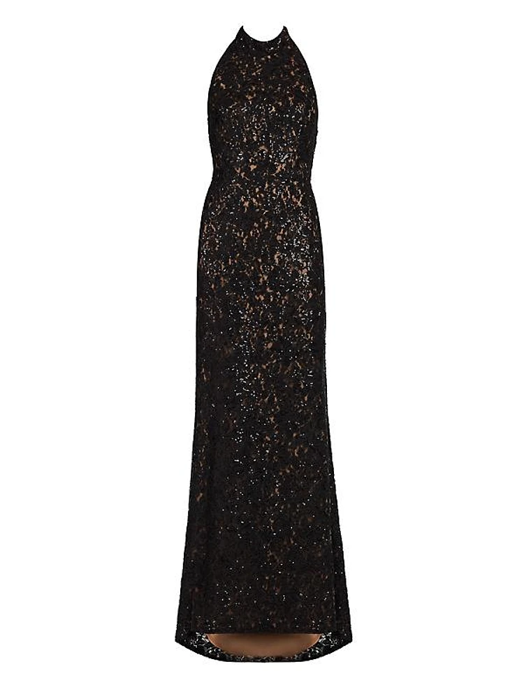 Sleeveless Lace Gown