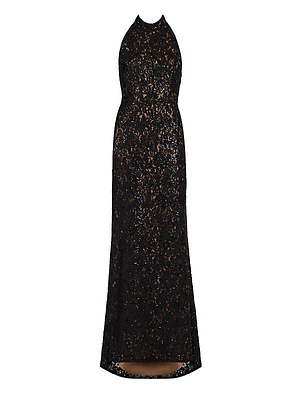 Sleeveless Lace Gown