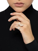 Giardini Segreti 18K Rose Gold, White & Champagne Diamond Flower Ring