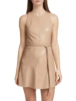 Leandra Vegan Leather Minidress