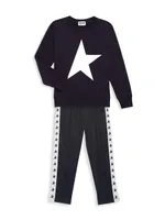 Little Boy's & Star Graphic Crewneck Sweatshirt