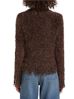 Knit Fringe-Trim Cardigan