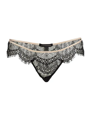 Art Deco Eyelash-Lace Thong