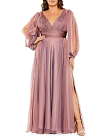 Plus Puff-Sleeve Gown