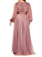 Plus Puff-Sleeve Gown