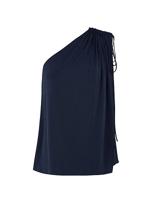 Nathalie Jersey Draped One-Shoulder Top