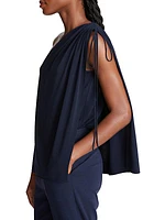 Nathalie Jersey Draped One-Shoulder Top