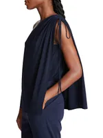 Nathalie Jersey Draped One-Shoulder Top