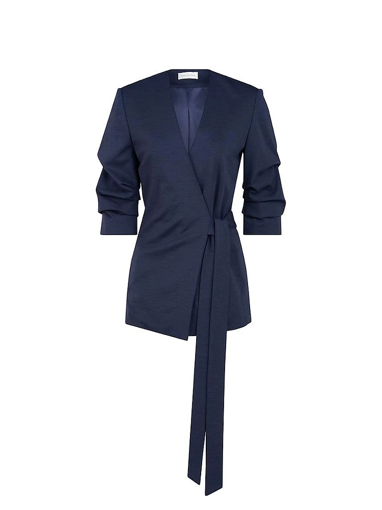 Bexley Wool-Blend Self-Tie Wrap Jacket