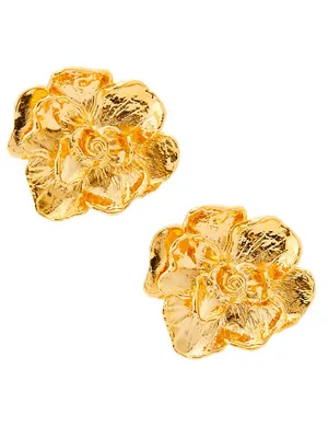 Lost In Fantasy Sarah 24K-Gold-Plated Flower Stud Earrings