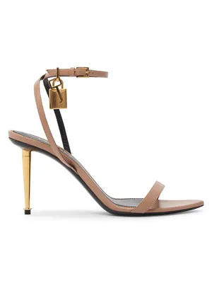 Padlock 85 Leather Point-Toe Ankle-Strap Sandals