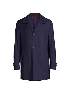 Wool-Blend Longline Rain Coat