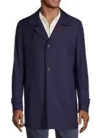 Wool-Blend Longline Rain Coat