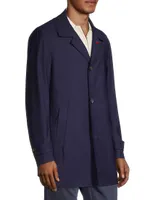 Wool-Blend Longline Rain Coat