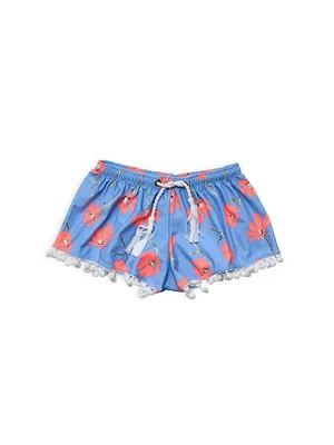 Little Girl's & Beach Bloom Swim Shorts