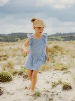 Little Girl's & Seersucker Cornflower Frilled Beachwear Dress