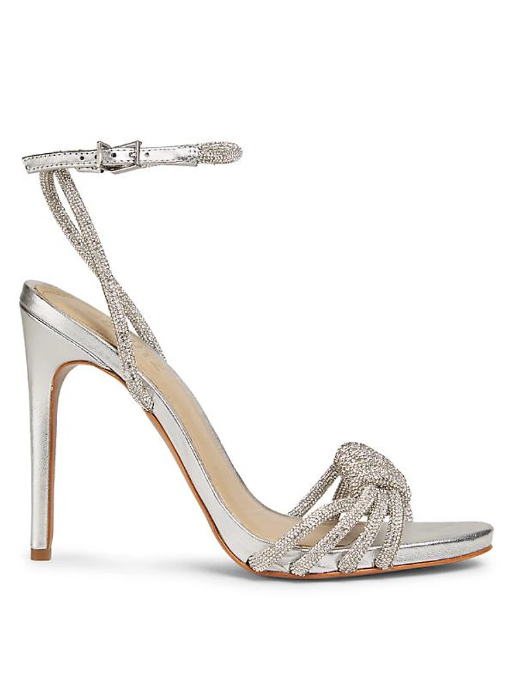 Jewell Metallic Leather Ankle-Strap Sandals