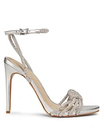 Jewell Metallic Leather Ankle-Strap Sandals