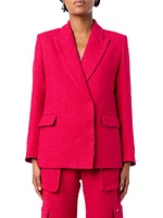 Textured Concealed Closure Blazer