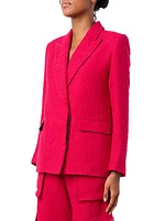 Textured Concealed Closure Blazer