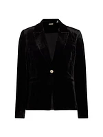 The Veronica Single-Button Velvet Blazer