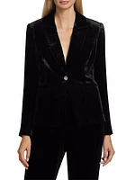 The Veronica Single-Button Velvet Blazer