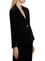 The Veronica Single-Button Velvet Blazer