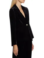 The Veronica Single-Button Velvet Blazer