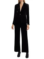 The Veronica Single-Button Velvet Blazer