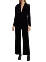 The Veronica Single-Button Velvet Blazer