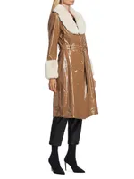 Rosewood Vegan Leather Trench Coat