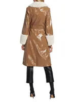 Rosewood Vegan Leather Trench Coat