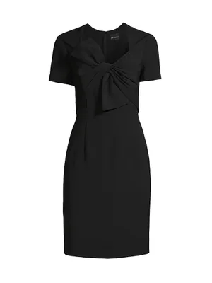 Twisted Bow Crepe Cocktail Dress