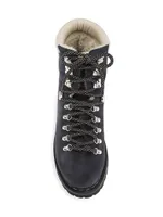 Iseran Leather Shearling-Lined Hiking Boots