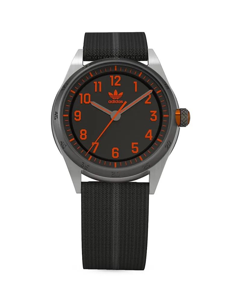 Stainless Steel & Nylon Strap Watch