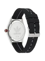 Stainless Steel & Nylon Strap Watch