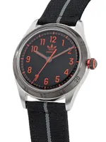 Stainless Steel & Nylon Strap Watch