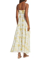 Claudia Floral Cotton Tie-Front Maxi Dress