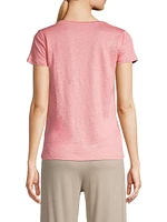 Stretch Linen V-Neck T-Shirt