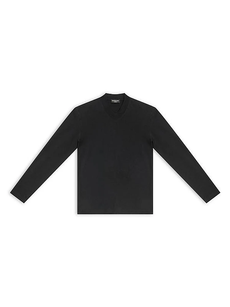 Balenciaga Tab Fitted V-neck Long Sleeve T-shirt