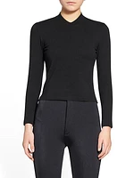 Balenciaga Tab Fitted V-neck Long Sleeve T-shirt