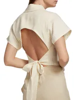 Mila Open-Back Linen Top