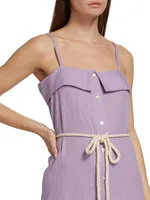 Ember Belted Linen Midi-Dress
