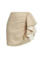 Sela Draped Linen Miniskirt