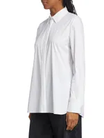 Classic Cotton-Blend Button-Front Shirt