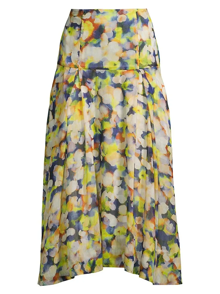 Enlighten Watercolor Midi Skirt